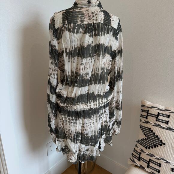 Rococo Sand X Revolve Tie Dye Faux Wrap Metallic Threads Sheer Mini Dress Large - Picture 6 of 14